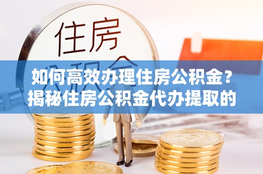 郏县如何高效办理住房公积金？揭秘住房公积金代办提取的全流程与优势